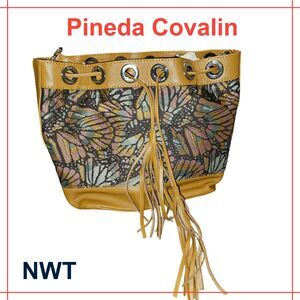PINEDA COVALIN Monarch Bucket Handbag Brown Leather
